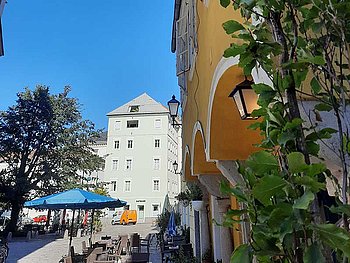 Schanigarten vom Gasthaus Wirtsleut in Linz