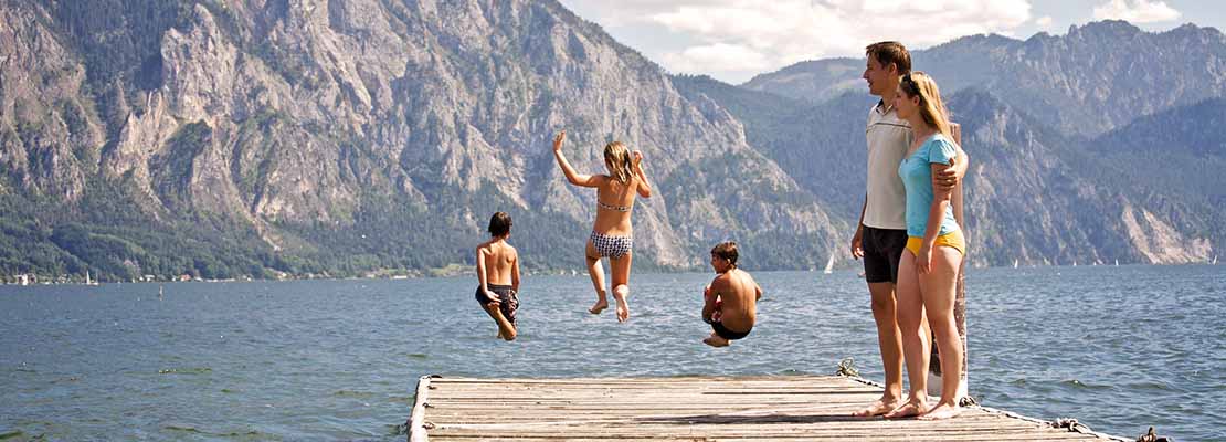 Badeurlaub mit den Kindern am See im Salzkammergut